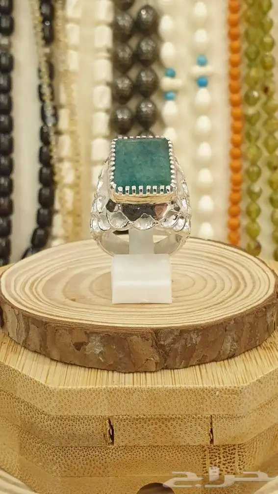 خاتم زمرد طبيعي 4