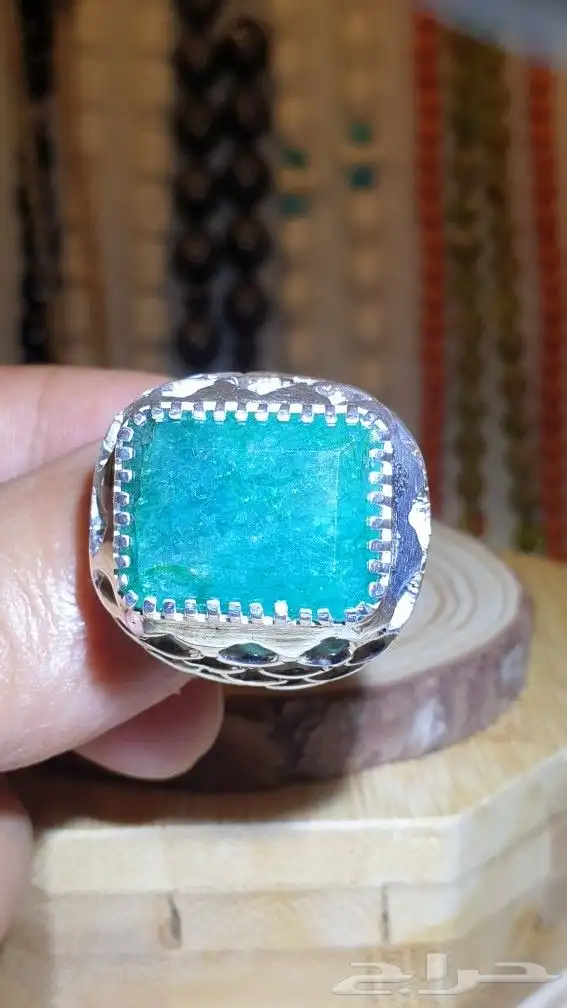 خاتم زمرد طبيعي 7