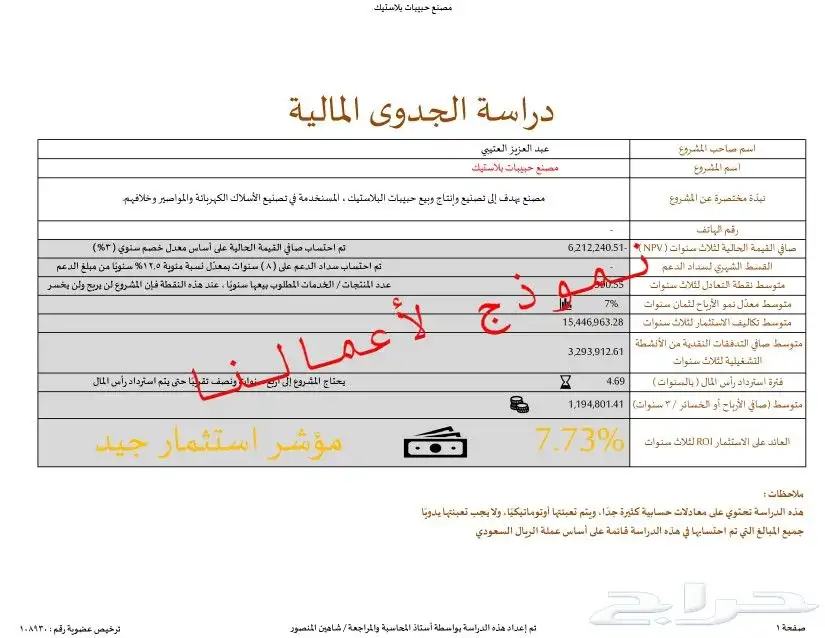 مختصين في دراسات الجدوى المعتمدة وحلول التمويل والدعم 1