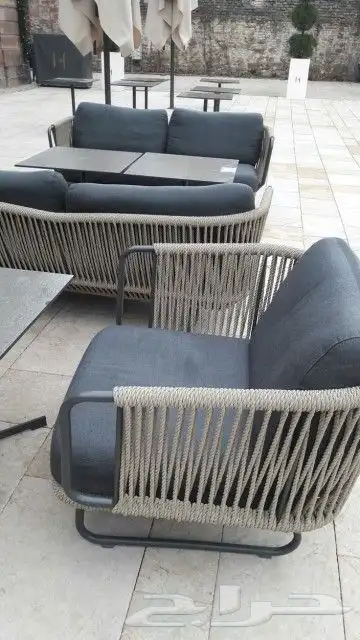 كراسي خارجيه معدن و روب 5