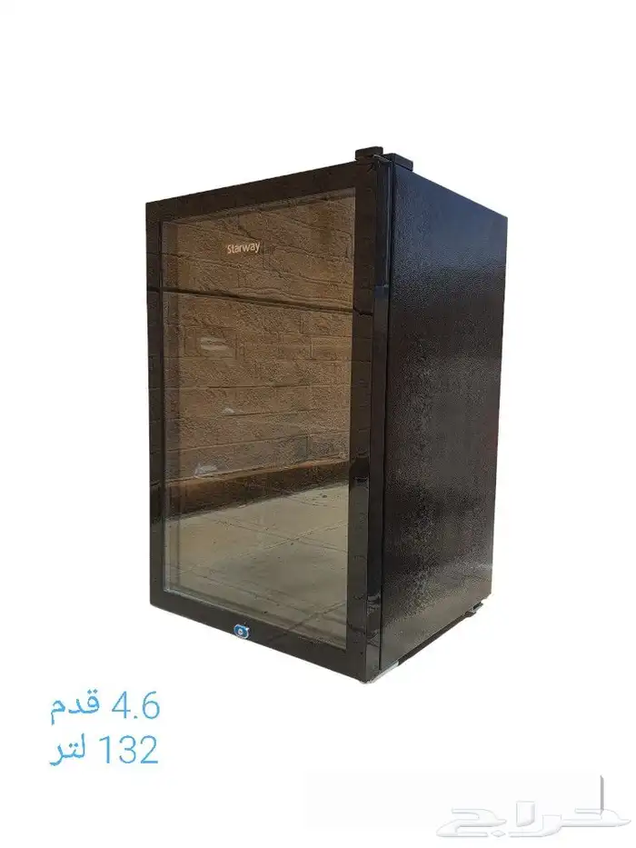 ثلاجة ستار واي صغيرة باب واحد زجاج خط220 اسود 0
