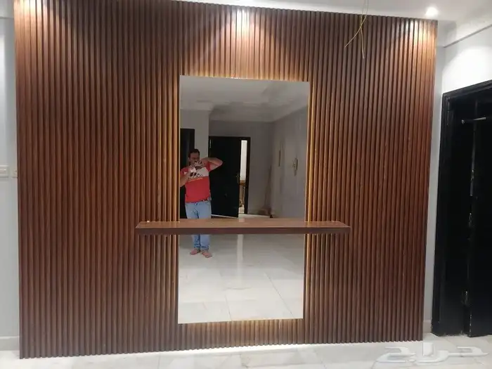 مداخل مع المرايا مع البديل الخشب 0