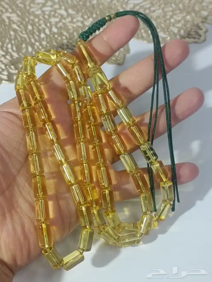سبحة كهرمان بلطيقي طبيعي حر شفاف 0