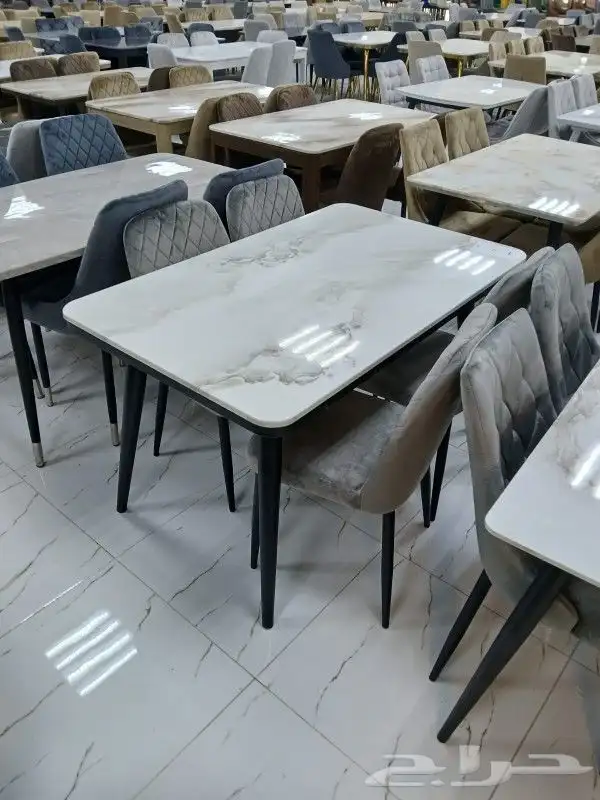 طاولات طعام رخام وخشب 4كراسي و6كراسي و8 كراسي 1
