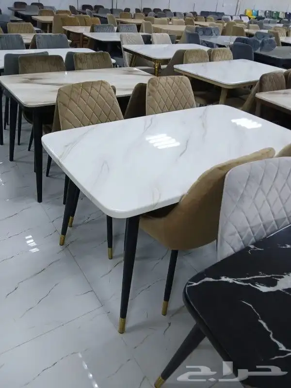 طاولات طعام رخام وخشب 4كراسي و6كراسي و8 كراسي 4