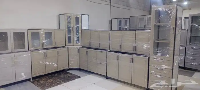 مطبخ تفصيل وجاهز صاج الماني رفوف اربعه ملي رخام صناعي ضمان ع 12