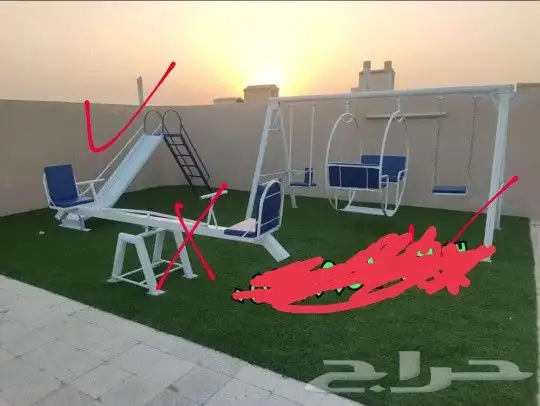 مرجيحه3 دواره زليغ مطاطه حديد بلاستيك كله في نطات مرجيحه م 10