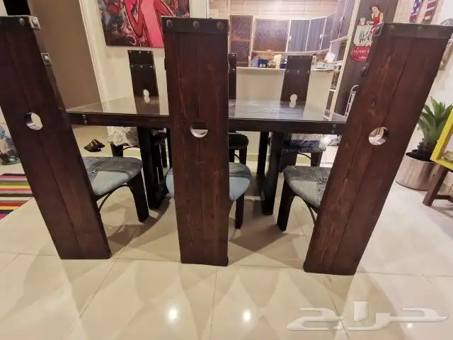 سفرة طعام طاولة طعام خشبي 6 كراسي من مفروشات ميداس 1