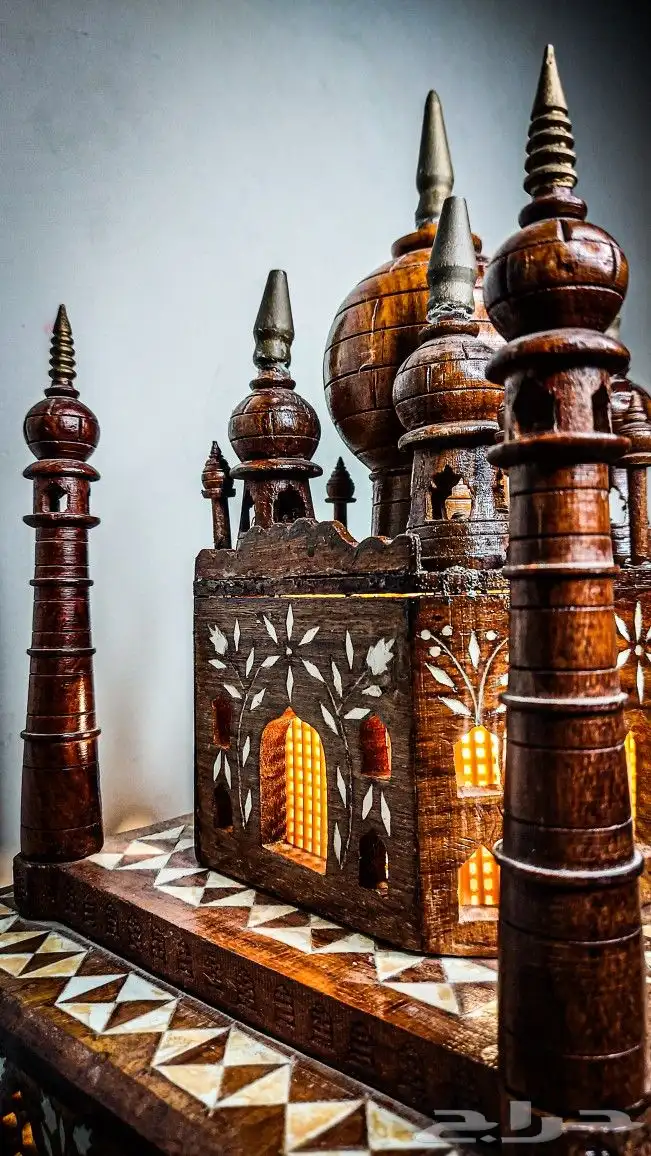 مجسم تاج محل يدوي بالصدف الاسترالي والخشب العتيق للبيع 7