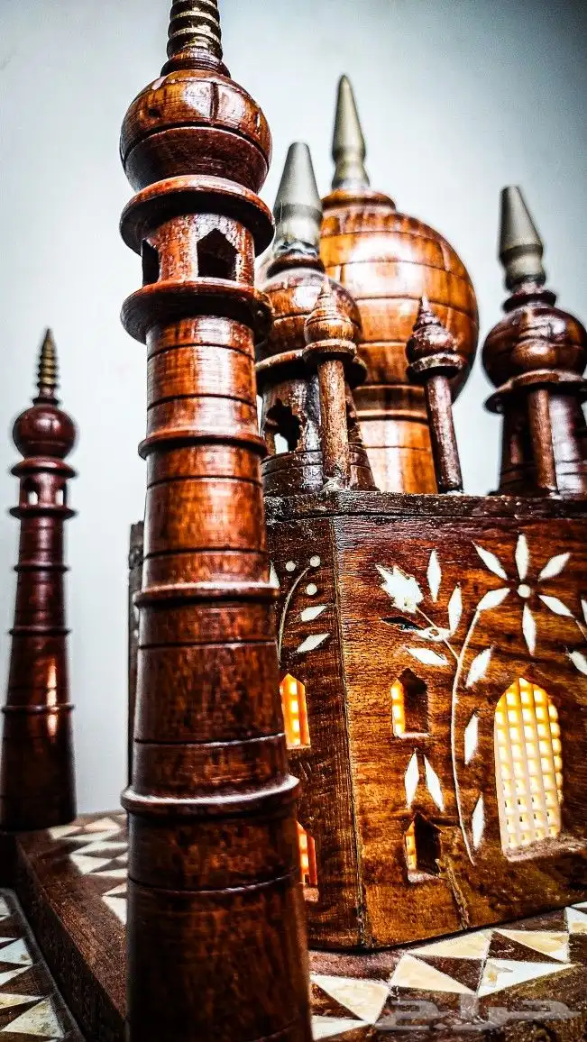 مجسم تاج محل يدوي بالصدف الاسترالي والخشب العتيق للبيع 4