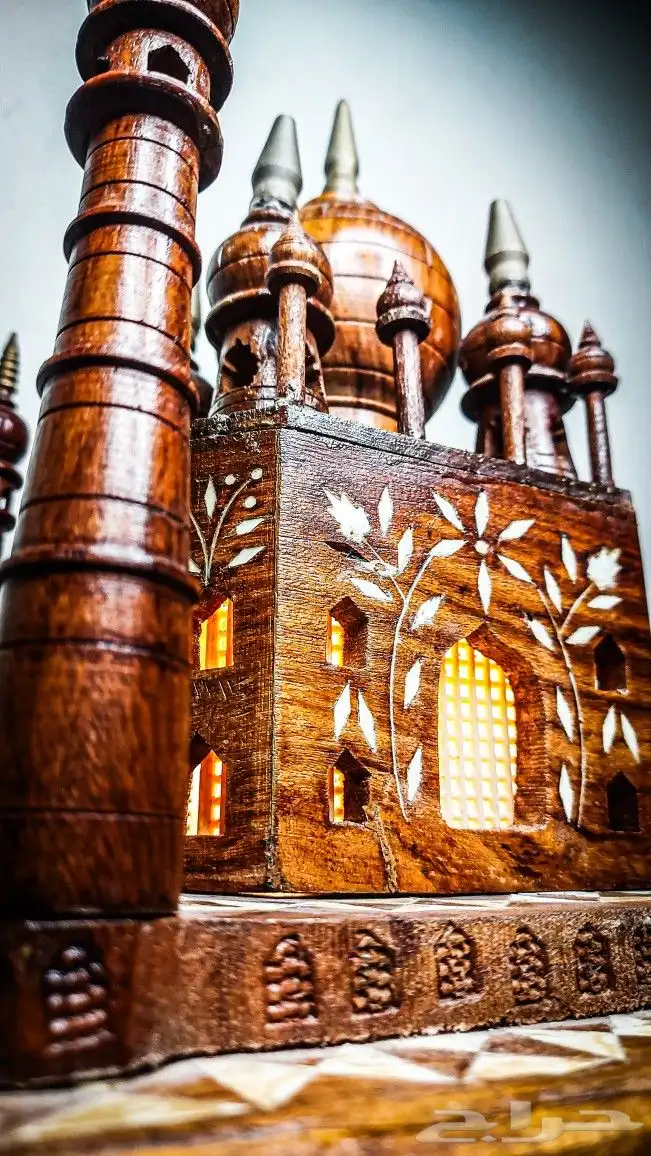 مجسم تاج محل يدوي بالصدف الاسترالي والخشب العتيق للبيع 8