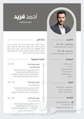تصميم سيرة ذاتية احترافية CV 1