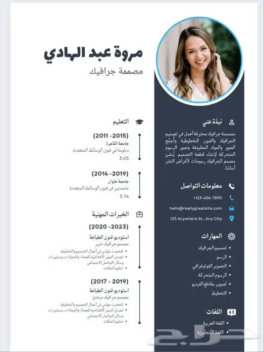 تصميم سيرة ذاتية احترافية CV 7