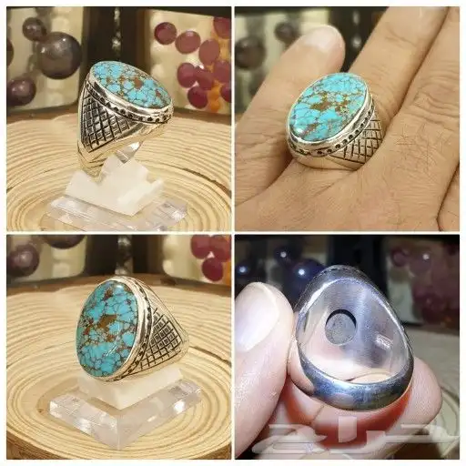 خاتم فيروز نيشابوري فاخر بصياغة إيرانية 13