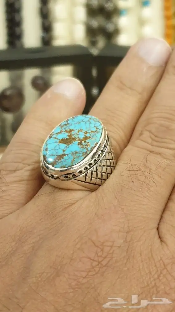 خاتم فيروز نيشابوري فاخر بصياغة إيرانية 10
