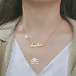تعلقة صدر سلسل ذهب مطلي بالاسم الي ودك للحبايب 27