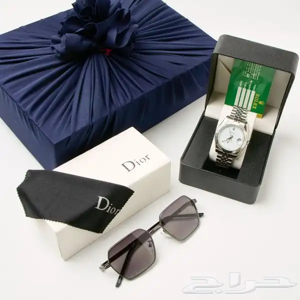 طقم ساعة رولكس ونظارة ديور رجالي 3