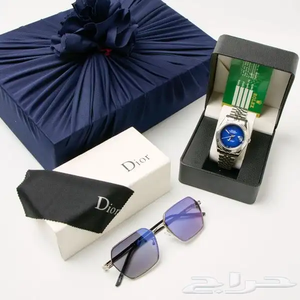 طقم ساعة رولكس ونظارة ديور رجالي 1