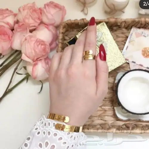 اساور ارتباط مطلي بالذهب عيار 21 ناعم ليزر تفصيل حسب طلبك 7