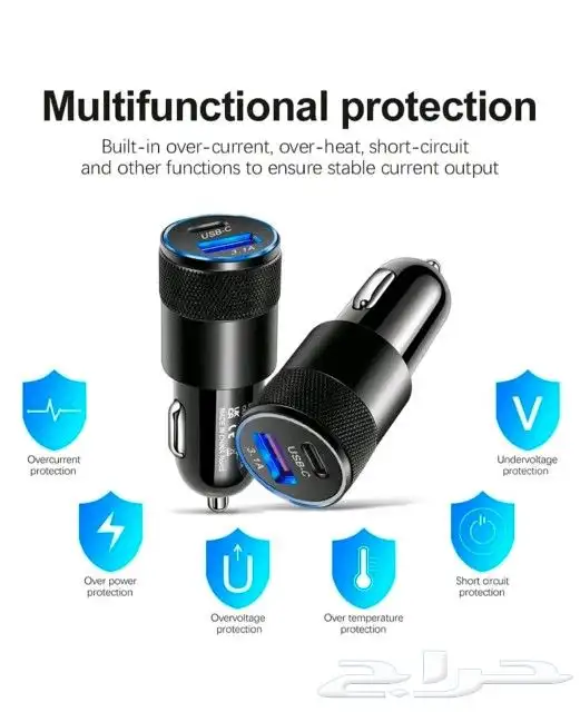 شاحن سيارة متعدد الوظائف 1 قطعة واجهة USB PD 0