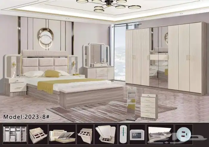 غرف نوم مودرن فخمة حديثة تركيب مجاني ضمن جدة مكة الطائف 4