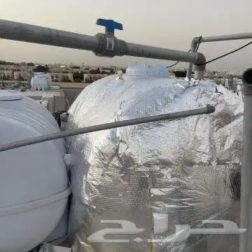 تغليف وعزال خزنت الماء من الحرارة والرطوبه وتغليف موصير الما 0