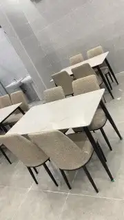جديد طاولات طعام فخمة رخام خشب زجاج 21