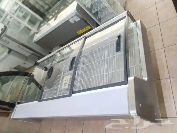 ثلاجة عرض أسماك أجبان لحوم طازجة باب سحاب زجاج أحجام مختلفة 7