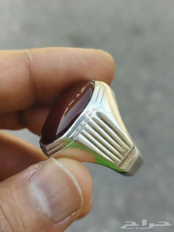 خاتم فضه بحجر العقيق اليماني 1
