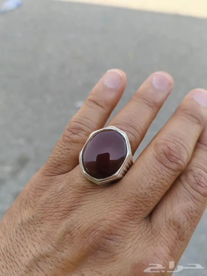 خاتم فضه بحجر العقيق اليماني 3