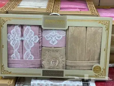 روب حمام قطن مقاس كبير 11قطعة روب حمام مناشف كبير وصغير قطن 4