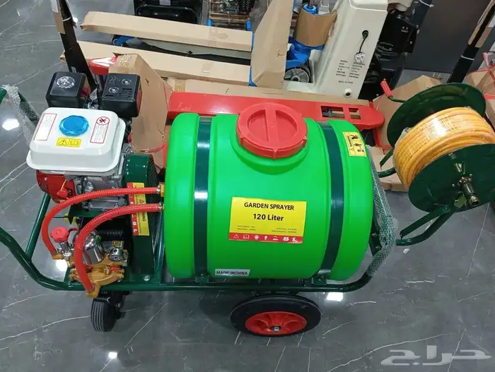 ماطور 45 بار معئ محرك بنزين 7.5 حصان معئ خزان 120 لتر 0