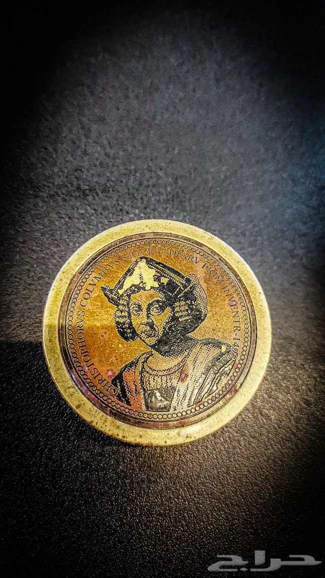 بوصلة قديمة جدا بصورة كريستوفر كولمبوس من عام 1492م للبيع 5