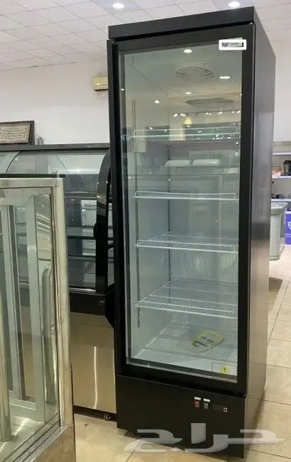 ثلاجة وفريزر باب زجاج لون اسود 0