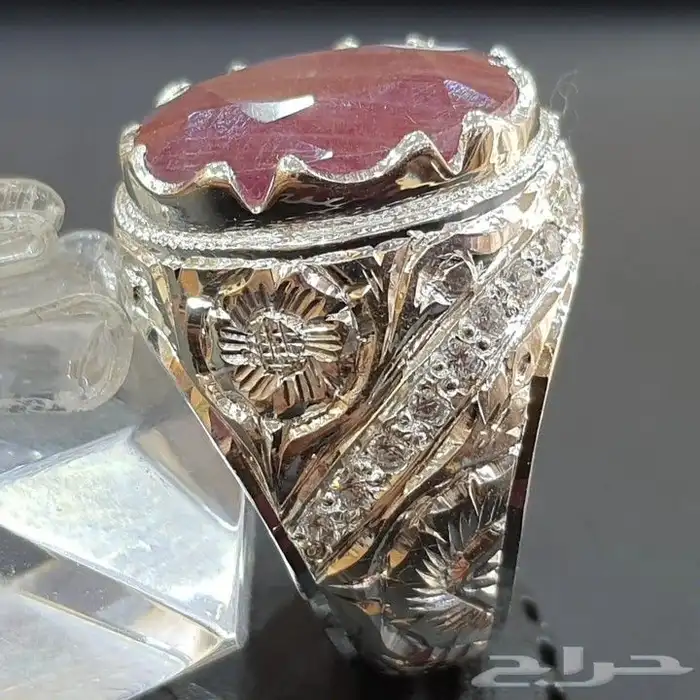 خاتم ياقوت افريقي طبيعي فاخره 5
