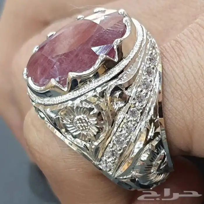 خاتم ياقوت افريقي طبيعي فاخره 0
