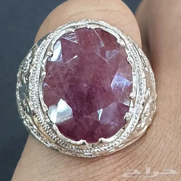 خاتم ياقوت افريقي طبيعي فاخره 1