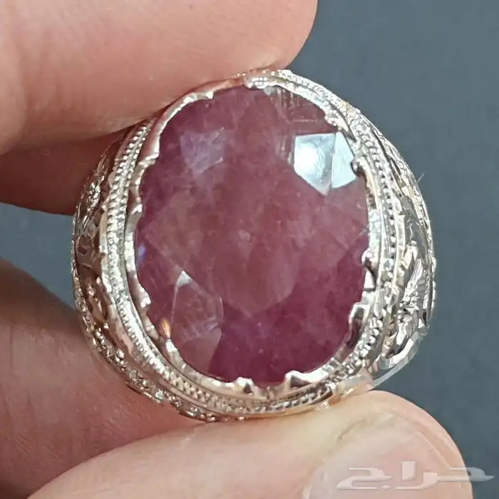 خاتم ياقوت افريقي طبيعي فاخره 2