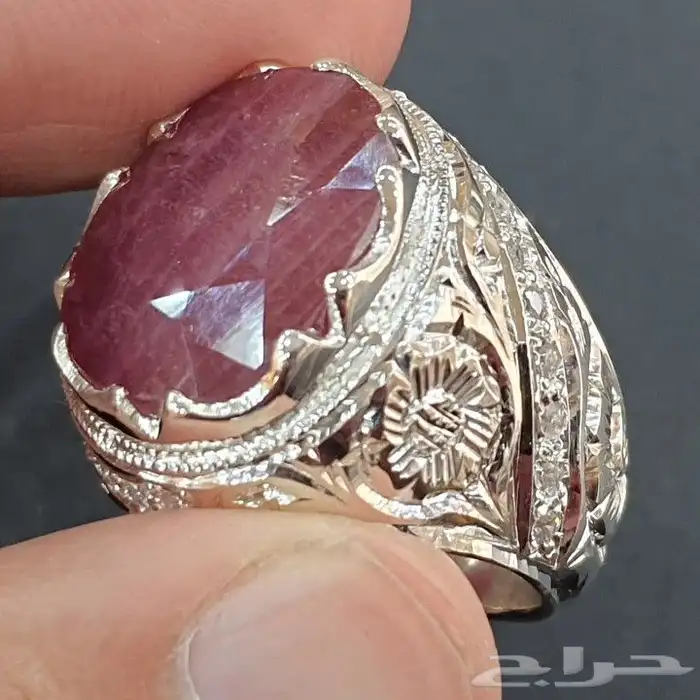 خاتم ياقوت افريقي طبيعي فاخره 4
