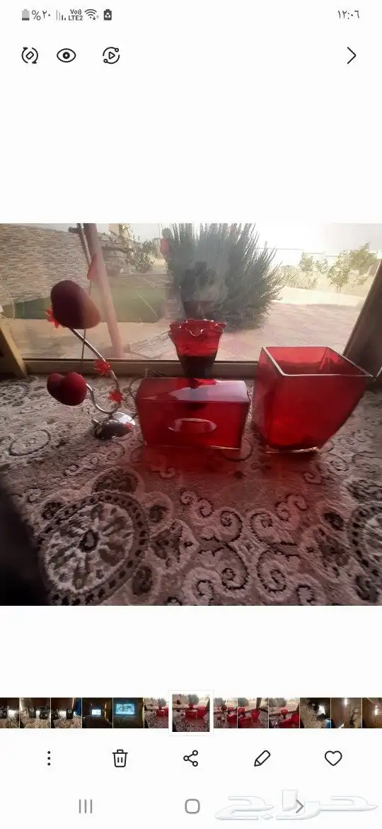 عدد 4 قطع تحف طاواة صطل علبت مناديل ابجورة وفازة 2