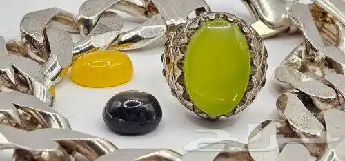 خاتم عقيق يمني تفاحي مميز 0