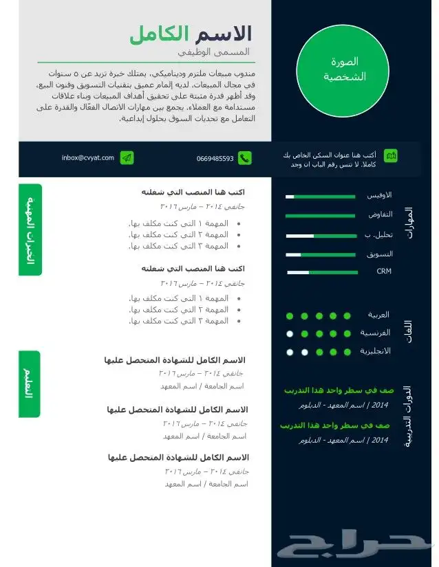 تصميم سيرة ذاتية عربي باحتراف 12