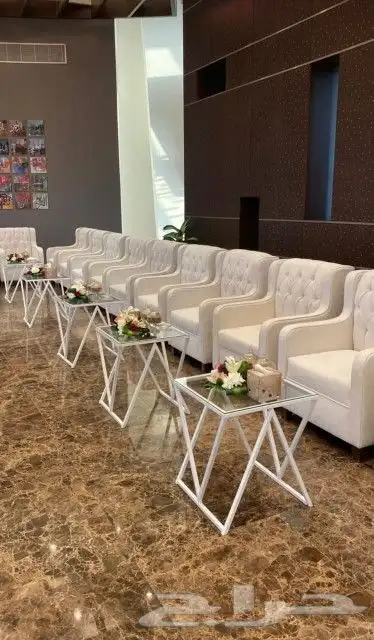 تأجير طاولات وكراسي وكنب وزل وسماعات ومكيفات ومخيمات وقهوجين 5