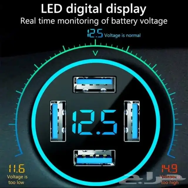 شاحن سيارة 3 منافذ منفذ TYPE-C 2