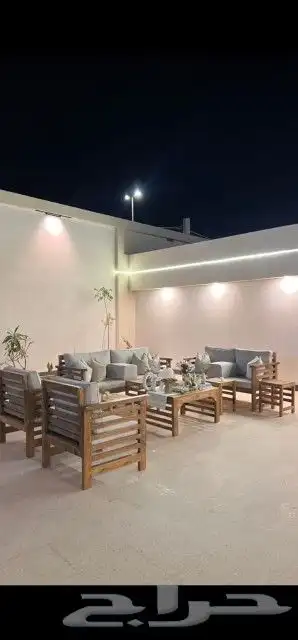 جلسات خارجية خشب وحديد 0