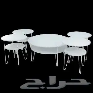 طقم طاولات دورين 4 1 ابيض 0