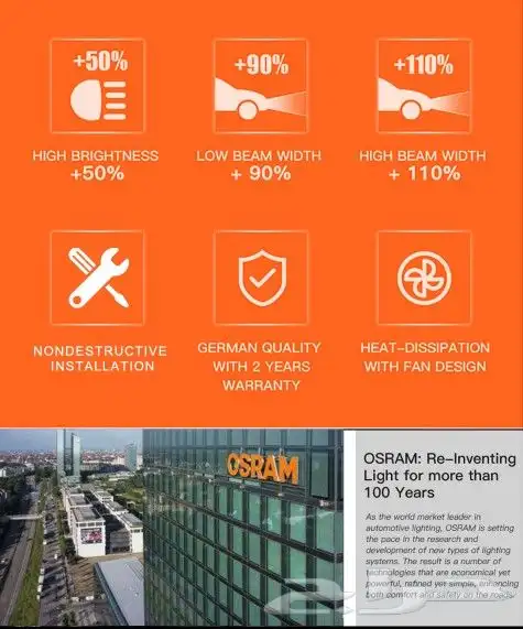 ليد سيارة اوسرام الماني OSRAM Led H11 1