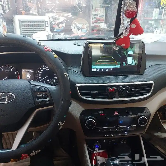 شاشه توسان 2019 فل كامل مع تشغيل 4كاميرات الوكاله 3