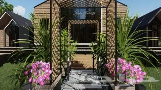 تصميم 3d مزرعة وكافيه خارجي 9