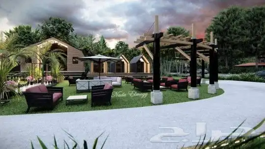 تصميم 3d مزرعة وكافيه خارجي 3